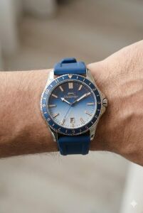 Slazenger Mavi, Spor Erkek Kol Saati 42mm, Mavi Silikon Kordon, Takvimli, 5 ATM