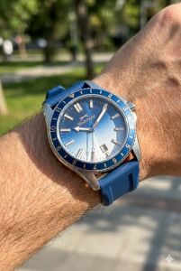 Slazenger Mavi, Spor Erkek Kol Saati 42mm, Mavi Silikon Kordon, Takvimli, 5 ATM