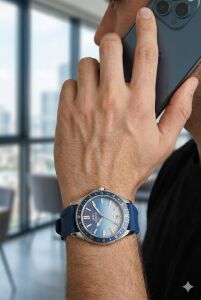 Slazenger Mavi, Spor Erkek Kol Saati 42mm, Mavi Silikon Kordon, Takvimli, 5 ATM