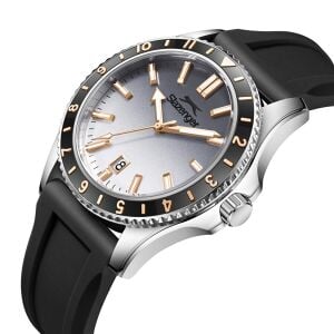 Slazenger 42mm Çelik Kasalı Erkek Kol Saati | Siyah Silikon Kordon, Takvimli, 5 ATM