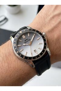 Slazenger 42mm Çelik Kasalı Erkek Kol Saati | Siyah Silikon Kordon, Takvimli, 5 ATM