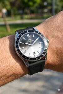 Slazenger 42mm Spor Erkek Kol Saati | Siyah Silikon Kordon, Mineral Cam, Takvimli, 5 ATM