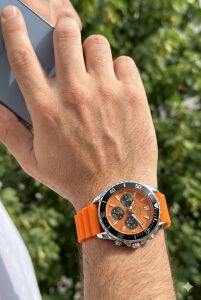 Slazenger 44mm Spor Kol Saati | Turuncu Silikon Kordon, Multifonksiyon, 5 ATM