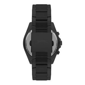 Slazenger 44mm Siyah Erkek Kol Saati | Siyah Çelik Kordon, Multifonksiyon, Mineral Cam, 5 ATM