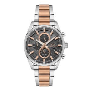 Slazenger 42mm Silver Rose Gold Erkek Kol Saati | Çelik Kordon, Multifonksiyon, 10ATM