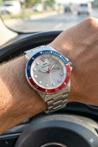 Slazenger Rolex Tasarım Erkek Kol Saati | 42mm, Çelik Kordon, Takvimli, 10 ATM