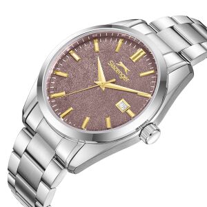 Slazenger 41,5mm Kasa, Özel Renk Kadran Erkek Kol Saati | Gümüş Renk Çelik Kordon, Takvimli, 10 ATM