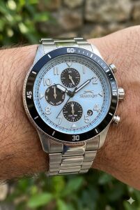 Slazenger 41mm Dual Time Erkek Kol Saati | Gümüş Renk Çelik Kordon, Mineral Cam, 10 ATM