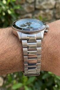 Slazenger 41mm Dual Time Erkek Kol Saati | Gümüş Renk Çelik Kordon, Mineral Cam, 10 ATM