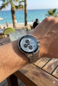 Slazenger 41mm Dual Time Erkek Kol Saati | Gümüş Renk Çelik Kordon, Mineral Cam, 10 ATM