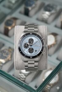 Slazenger 41mm Dual Time Erkek Kol Saati | Gümüş Renk Çelik Kordon, Mineral Cam, 10 ATM