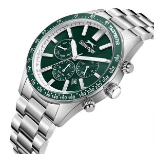 Slazenger Dual Time, Lüks Tasarım Erkek Kol Saati | 42mm, Çelik Kordon, Mineral Cam, 10ATM