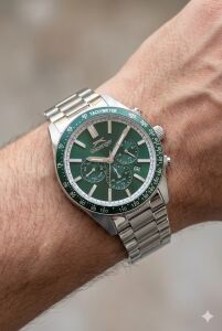 Slazenger Dual Time, Lüks Tasarım Erkek Kol Saati | 42mm, Çelik Kordon, Mineral Cam, 10ATM