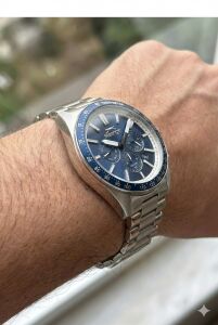 Slazenger Dual Time, Mavi Kadran Erkek Kol Saati | 42mm, Çelik Kordon, Mineral Cam, 10ATM