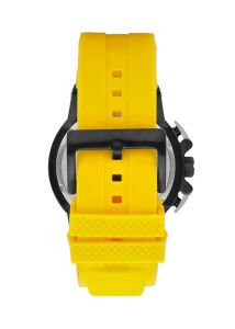 Quantum 50mm, Kronograf Erkek Kol Saati | Paslanmaz Çelik Kasa, Sarı Silikon Kordon, Safir Cam, 10 ATM