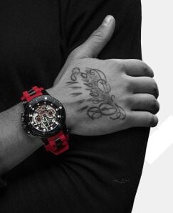 Quantum 50mm, Kronograf Erkek Kol Saati | Safir Cam, Kırmızı Silikon Kordon, 10ATM