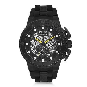 Quantum Erkek Kol Saati | 50mm, Safir Cam, Kronograf, 10ATM – Sarı Kordon Hediyeli