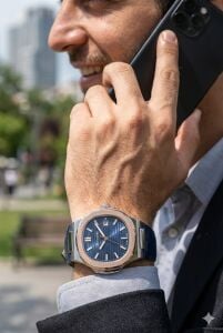 Lee Cooper Patek Tasarım Erkek Kol Saati | 42mm,  Deri Kordon, Lacivert Kadran, Çelik Kasa