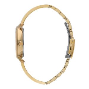 Lee Cooper Yeşil Kadranlı Kadın Kol Saati | Altın Renk Çelik Kordonlu - Bileklik Hediyeli