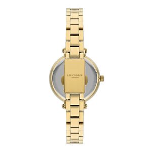 Lee Cooper Yeşil Kadranlı Kadın Kol Saati | Altın Renk Çelik Kordonlu - Bileklik Hediyeli