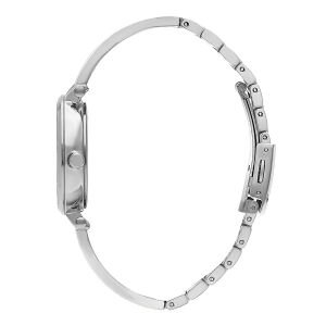 Lee Cooper Beyaz Renk Kadın Kol Saati | 32mm, Beyaz Kadranlı, Çelik Kordonlu - Bileklik Hediyeli