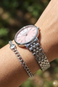 Lee Cooper Pembe Kadranlı Kadın Kol Saati | 34mm, Çelik Kordonlu - Bileklik Hediyeli