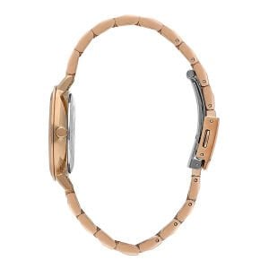 Lee Cooper 34mm, Beyaz Kadranlı Kadın Kol Saati | Rose Gold Çelik Kordon - Bileklik Hediyeli