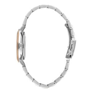 Lee Cooper Zarif ve Şık Kadın Kol Saati | Silver Rose Gold Çelik Kordonlu - Bileklik Hediyeli