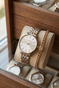 Lee Cooper Zarif ve Şık Kadın Kol Saati | Silver Rose Gold Çelik Kordonlu - Bileklik Hediyeli