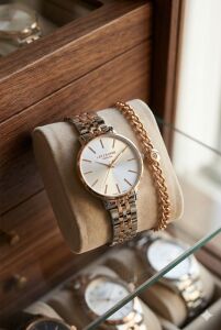 Lee Cooper Zarif ve Şık Kadın Kol Saati | Silver Rose Gold Çelik Kordonlu - Bileklik Hediyeli