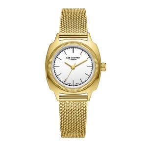 Lee Cooper Modern ve Şık Kadın Kol Saati | Altın Renk Paslanmaz Hasır Çelik Kordon, 27mm
