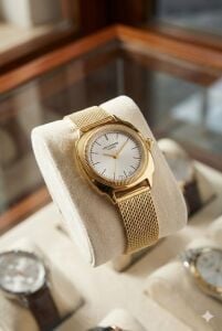 Lee Cooper Modern ve Şık Kadın Kol Saati | Altın Renk Paslanmaz Hasır Çelik Kordon, 27mm