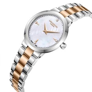 Lee Cooper Modern Tasarım Kadın Kol Saati | 30mm Çelik Kasa, Silver Rose Gold Çelik Kordon