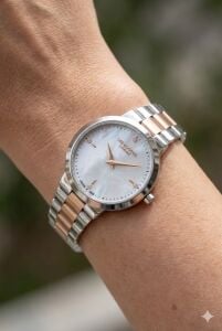 Lee Cooper Modern Tasarım Kadın Kol Saati | 30mm Çelik Kasa, Silver Rose Gold Çelik Kordon