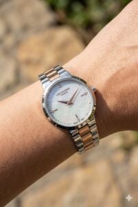 Lee Cooper Modern Tasarım Kadın Kol Saati | 30mm Çelik Kasa, Silver Rose Gold Çelik Kordon