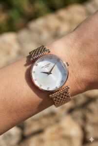 Lee Cooper Zarif ve Şık Rose Gold Kadın Kol Saati | 33mm Çelik Kasa ve Çelik Kordon