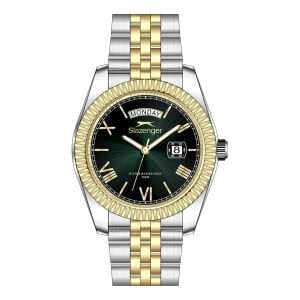 Slazenger 41mm, Day Date Tasarım Erkek Kol Saati | Paslanmaz Çelik Kordon, Mineral Cam, 10ATM