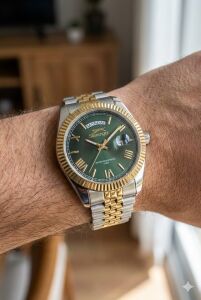 Slazenger 41mm, Day Date Tasarım Erkek Kol Saati | Paslanmaz Çelik Kordon, Mineral Cam, 10ATM