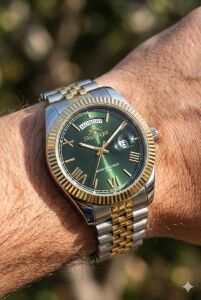 Slazenger 41mm, Day Date Tasarım Erkek Kol Saati | Paslanmaz Çelik Kordon, Mineral Cam, 10ATM