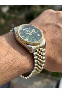 Slazenger 41mm, Day Date Tasarım Erkek Kol Saati | Paslanmaz Çelik Kordon, Mineral Cam, 10ATM