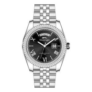 Slazenger 41 mm Paslanmaz Çelik Kasa Erkek Kol Saati | Çelik Kordonlu, Day Date Tasarım, 10ATM