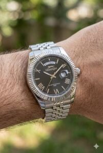 Slazenger 41 mm Paslanmaz Çelik Kasa Erkek Kol Saati | Çelik Kordonlu, Day Date Tasarım, 10ATM