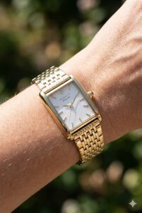 Gant Japon Mekanizma Kadın Kol Saati | Altın Renk Çelik Kordon, Beyaz Dikdörtgen Kadran, 24mm