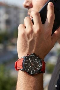 Quantum Spor Erkek Kol Saati | 45mm Spor Kasa, Kırmızı Silikon Kordon, Kronograf, 10ATM