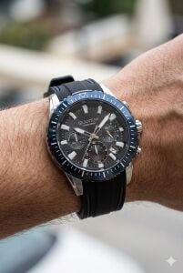 Quantum Siyah Spor Erkek Kol Saati | 45mm, Siyah Silikon Kordon, Kronograf, 10ATM