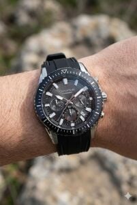 Quantum Siyah Spor Erkek Kol Saati | 45mm, Siyah Silikon Kordon, Kronograf, 10ATM