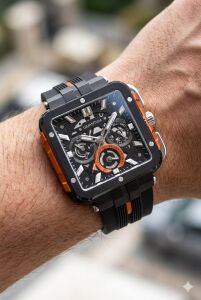 Quantum Multifonksiyon Erkek Kol Saati | 45mm Çelik Kasa, Siyah Silikon Kordon, 5ATM