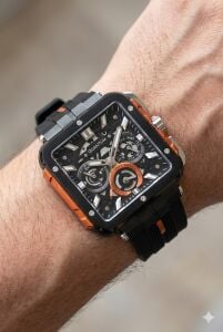 Quantum Multifonksiyon Erkek Kol Saati | 45mm Çelik Kasa, Siyah Silikon Kordon, 5ATM