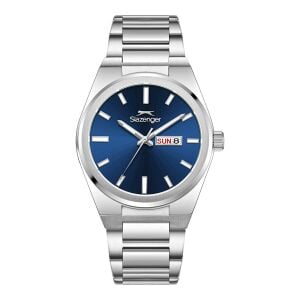Slazenger Lacivert Kadran Erkek Kol Saati | 41mm, Paslanmaz Çelik, Takvimli, 10ATM