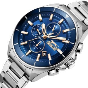 Slazenger Modern Erkek Kol Saati | 42mm, Lacivert Kadran, Multifonksiyon, Paslanmaz Çelik, 10ATM